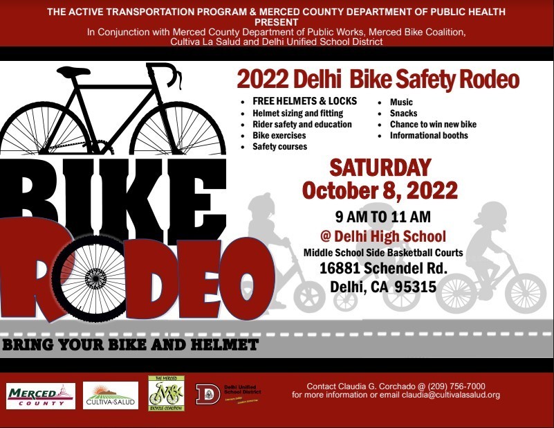 2022 Delhi Bike Rodeo is Saturday, October 8 from 9 am to 11 am.  Students will follow a bike path in Delhi and learn bicycle safety.
