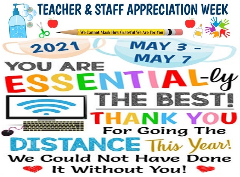 Teacher appreciation note with school items