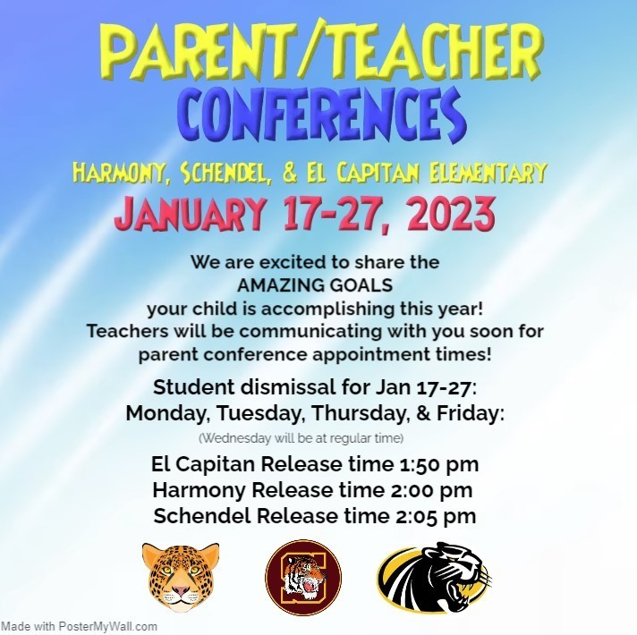 Grades TK-6 have Parent Conference Week 