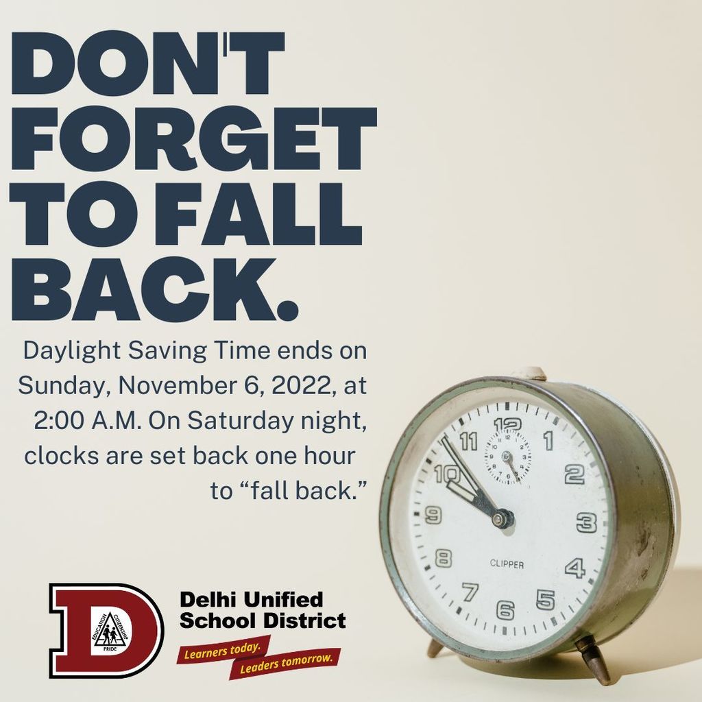Don't forget time falls back one hour this weekend.