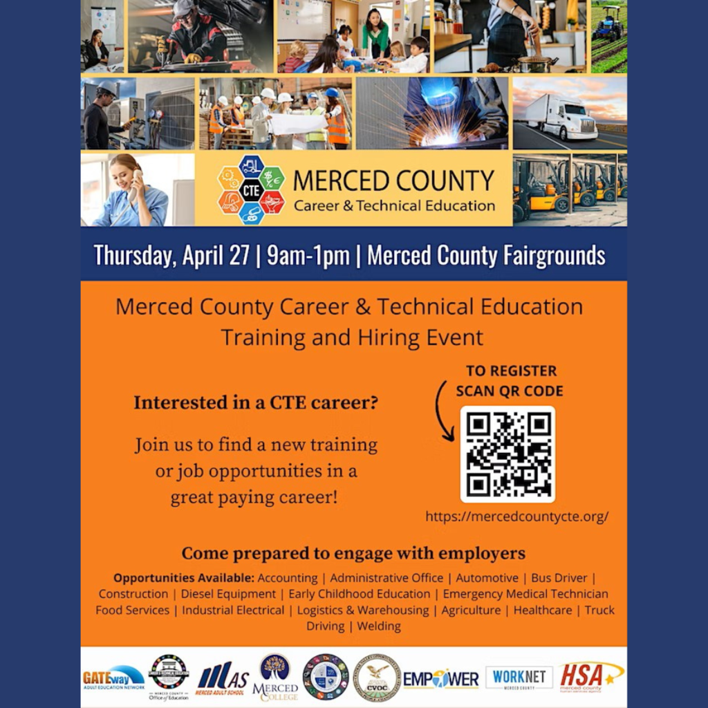 Post to promote the CTE Careers recruitment job fair that is happening on April 27th, 2023 from 